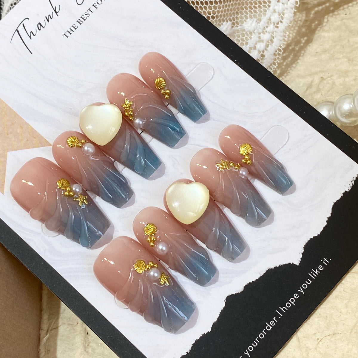 Coastal Pearl Press-On Nails
