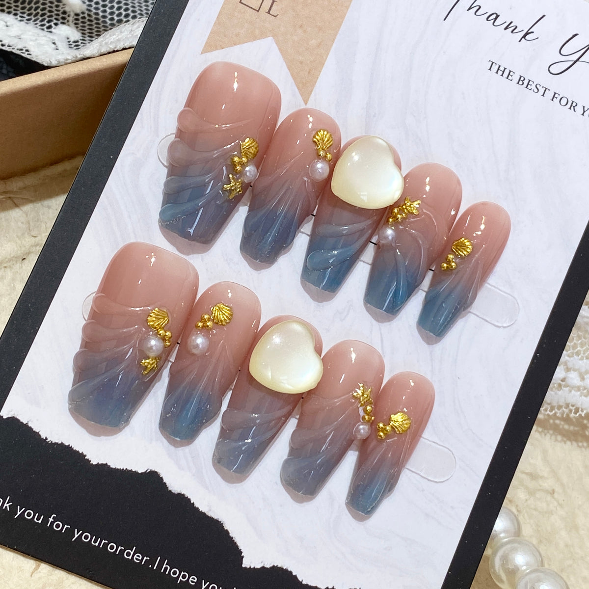 Coastal Pearl Press-On Nails