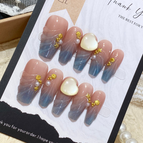Coastal Pearl Press-On Nails
