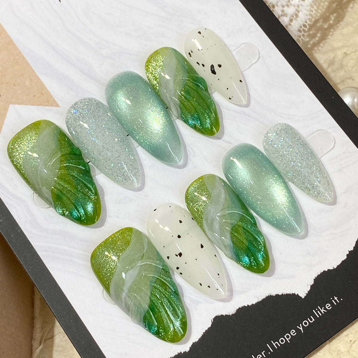 Emerald Mist Press-On Nails