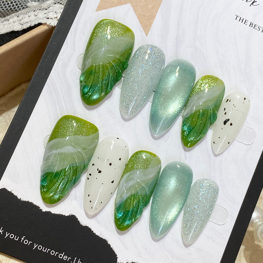 Emerald Mist Press-On Nails